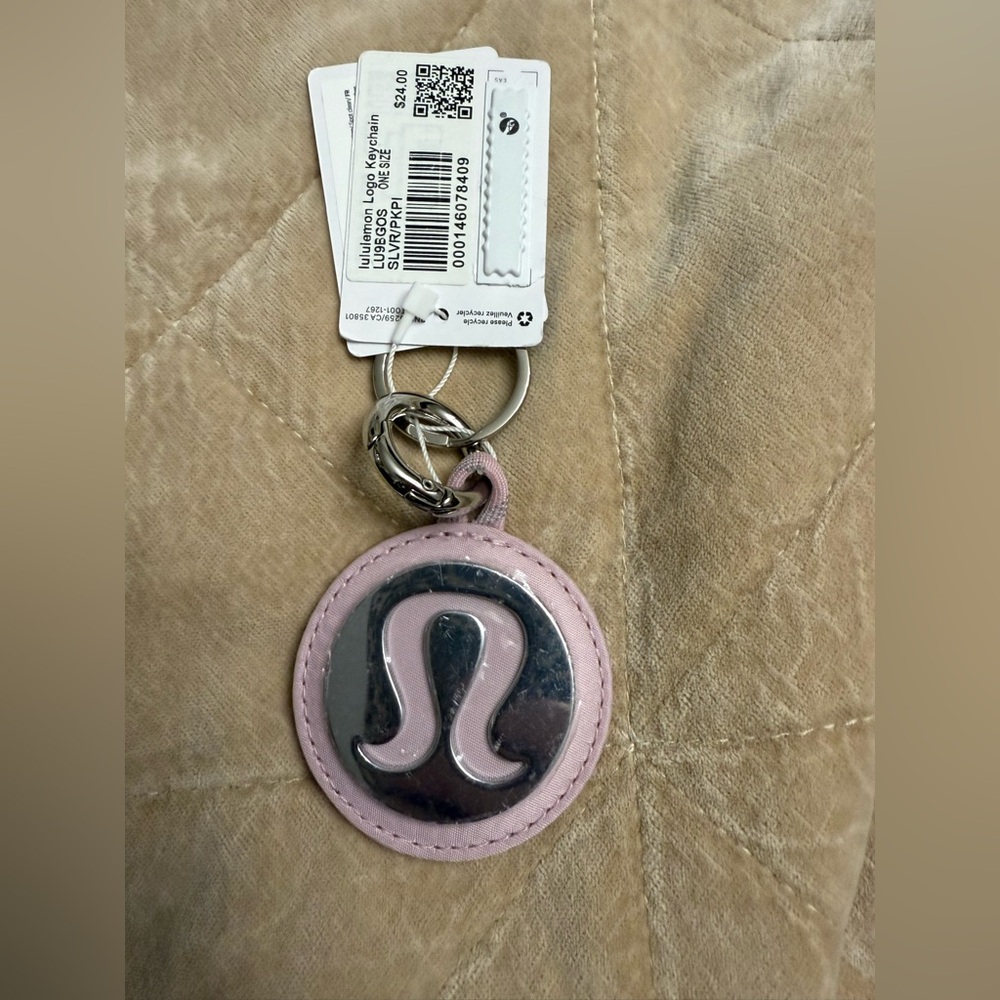 lululemon athletica Pink and Silver Logo Key Holder